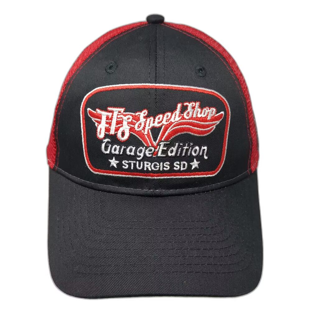 Full Throttle Saloon Sturgis Biker Bar Baseball Cap Hat Black Red Strapback OS